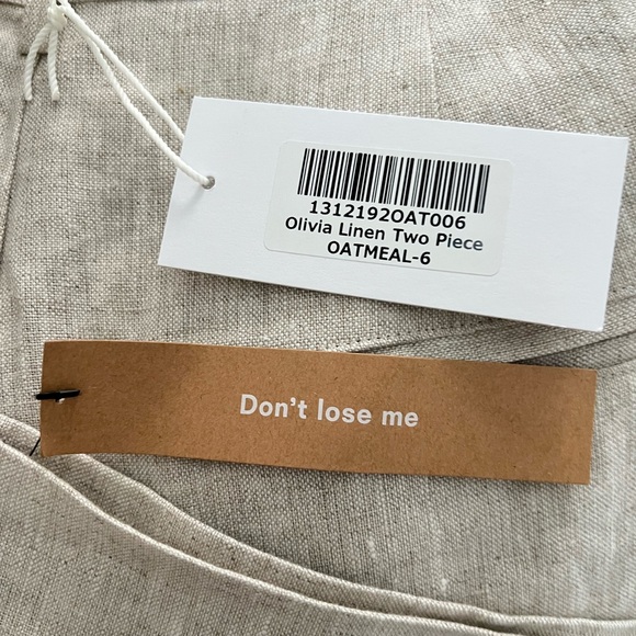 Reformation NWT Olivia Linen Two Piece matching set, 6 Color Oatmeal $278 Retail - Picture 8 of 11